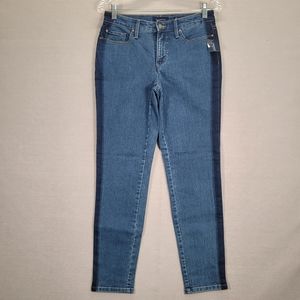 Charter Club Womens Medium Wash Side Stripe Bristol Skinny Leg Ankle Jeans sz 4